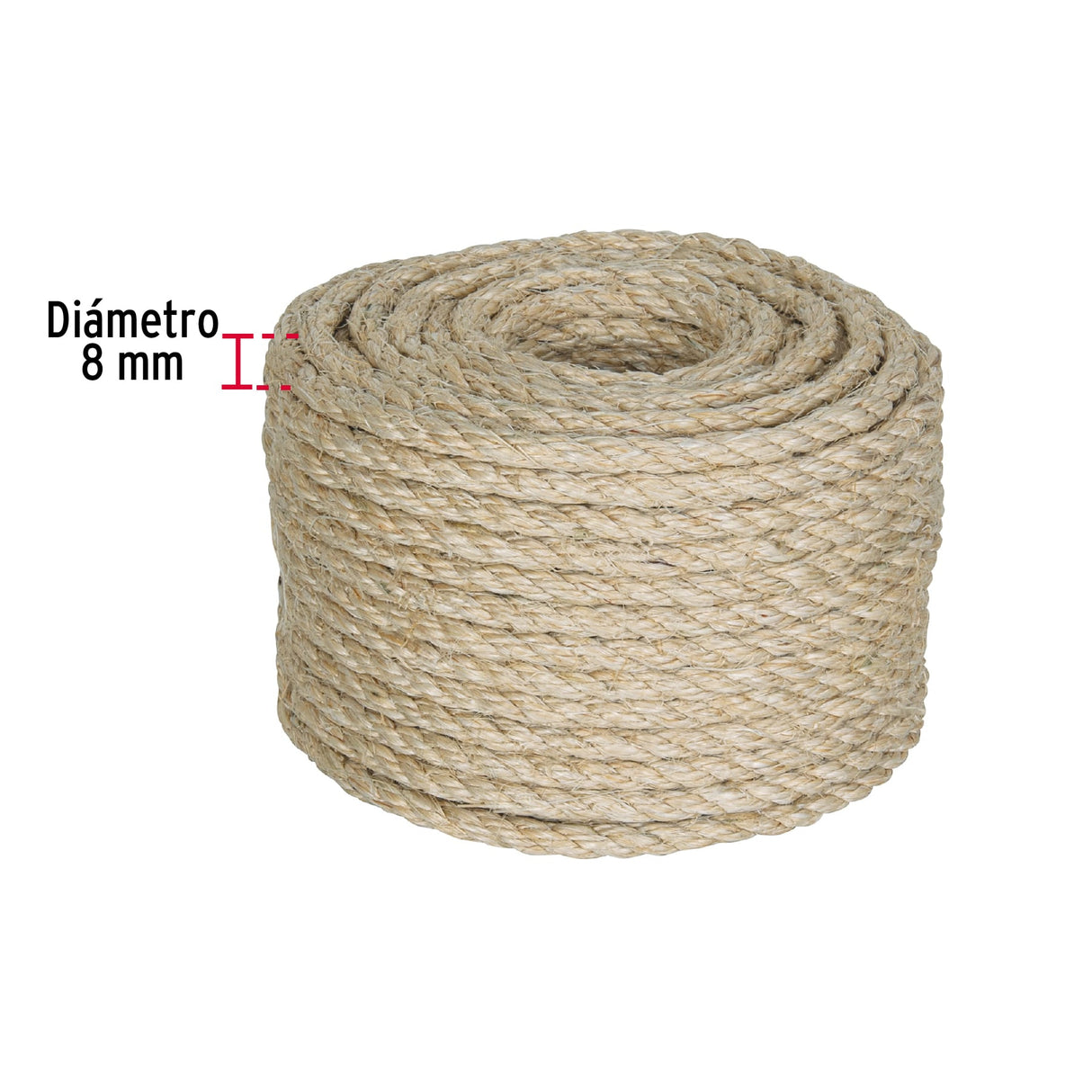 Piola de Sisal (Henequén) de 8 mm X 30 m Natural, Fiero