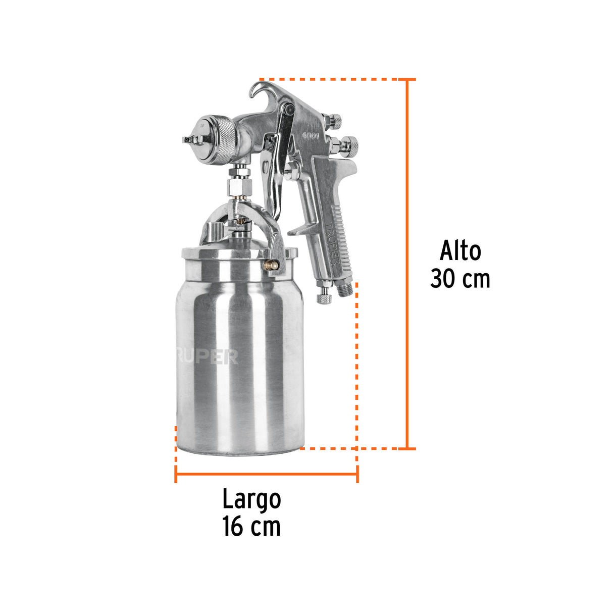 Pistola para Pintar Succión Hvhp Vaso Alum, 1.8 mm, 3 Vál Truper
