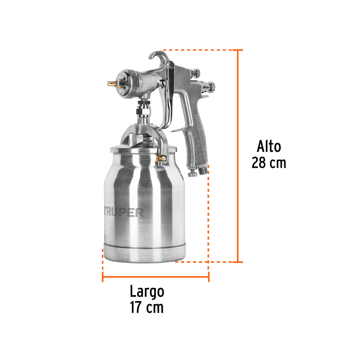 Pistola para Pintar Succión Hvlp Vaso Aluminio, 1.4 mm, Truper
