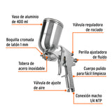 Pistola para Pintar Lvmp Vaso Aluminio, 1 mm, Truper