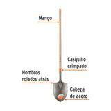Pala Irrigación Classic, Cerrada, Mango Largo 49', Truper
