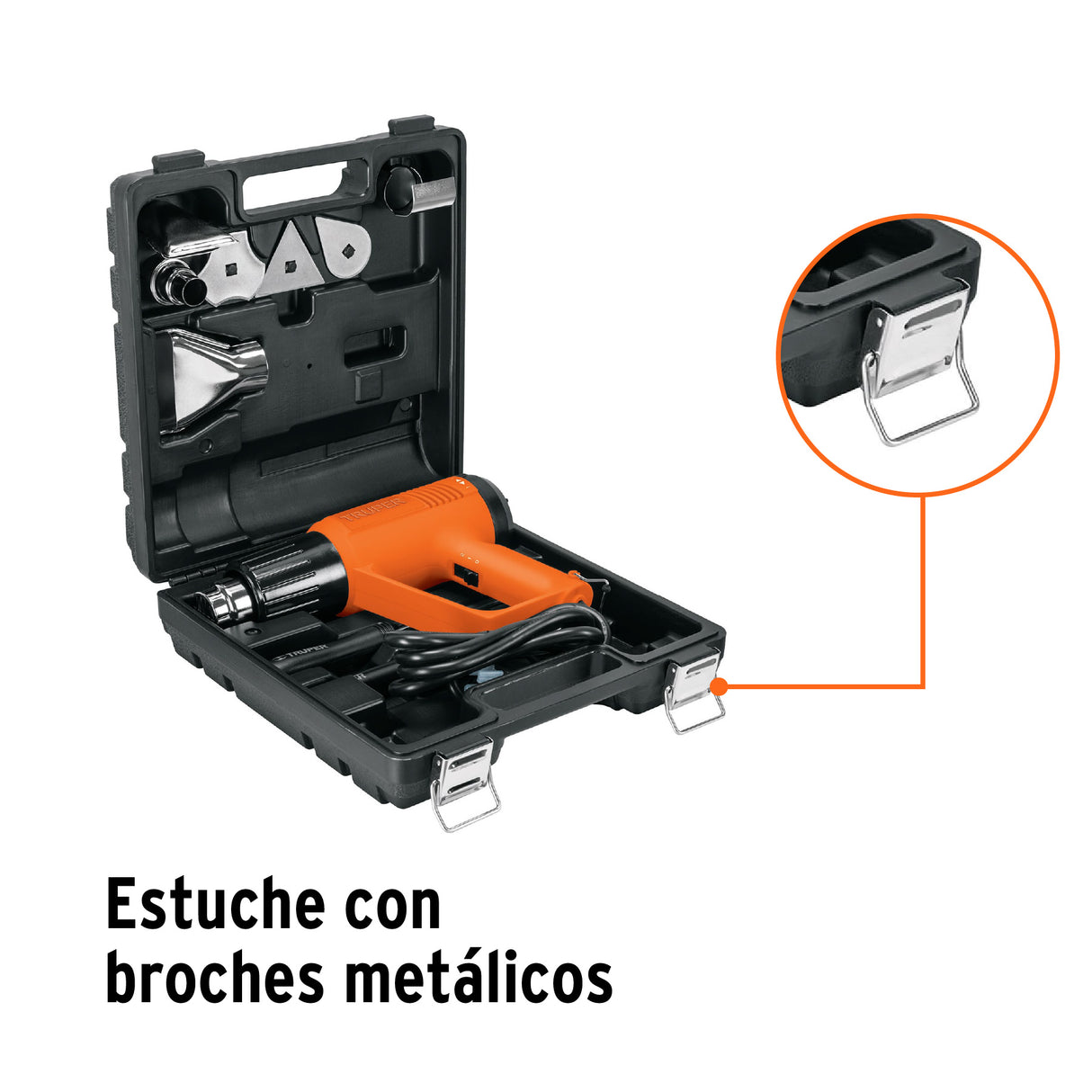 Pistola de Calor 2000 W con 9 Accesorios, Truper Pro