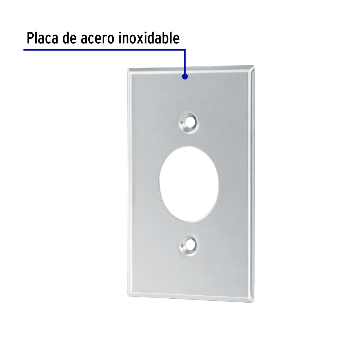 Placa de Acero Inoxidable para Contacto Sencillo, Standard