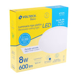 Luminario LED Plafón Decorativo 8 W 6500K, Liso, Basic