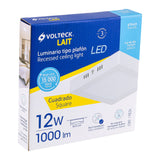 Luminario LED Plafón 12 W 6500K, Cuadrado, Blanco, Volteck