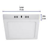 Luminario LED Plafón 12 W 6500K, Cuadrado, Blanco, Volteck