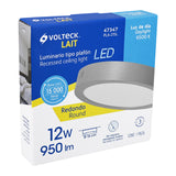 Luminario LED Plafón 12 W 6500K, Redondo, Gris, Volteck