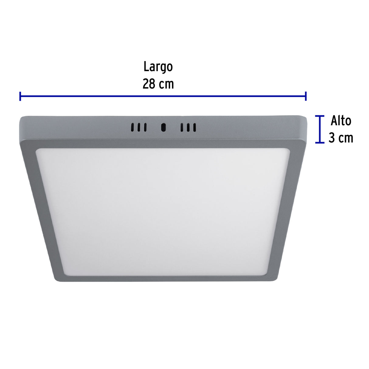 Luminario LED Plafón 24 W 6500K, Cuadrado, Gris, Volteck