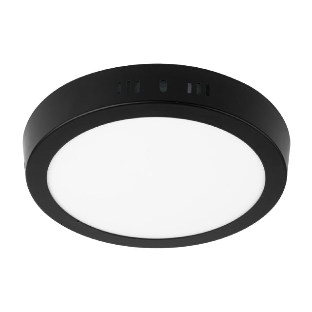 Luminario LED plafón 12 W 6500K, redondo, negro, Volteck