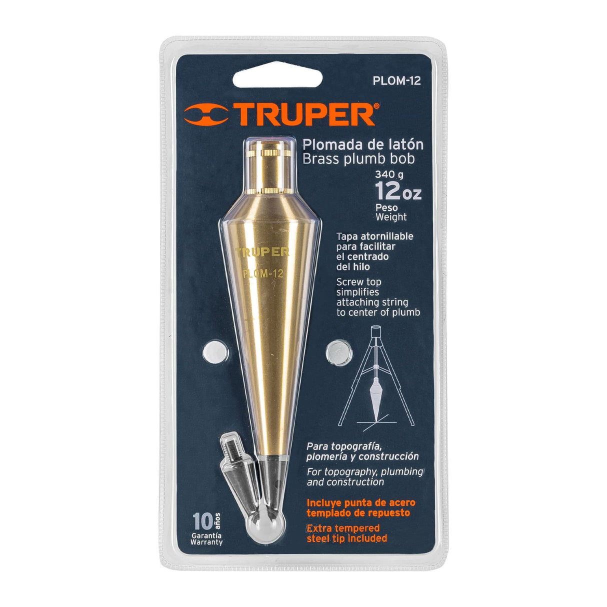 Plomada de Latón 12 Oz, Truper