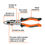 Pinza Multiuso 8' Electricista, Comfort Grip, Truper Expert