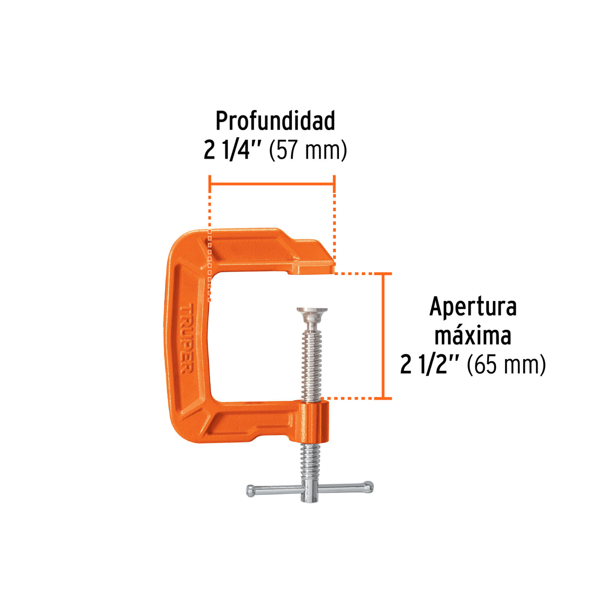 Prensa Profunda 2-1/2' de Hierro Dúctil para Carpintería