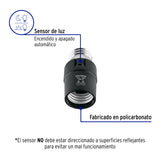 Portalámpara de PVC, con Sensor de Luz, Volteck