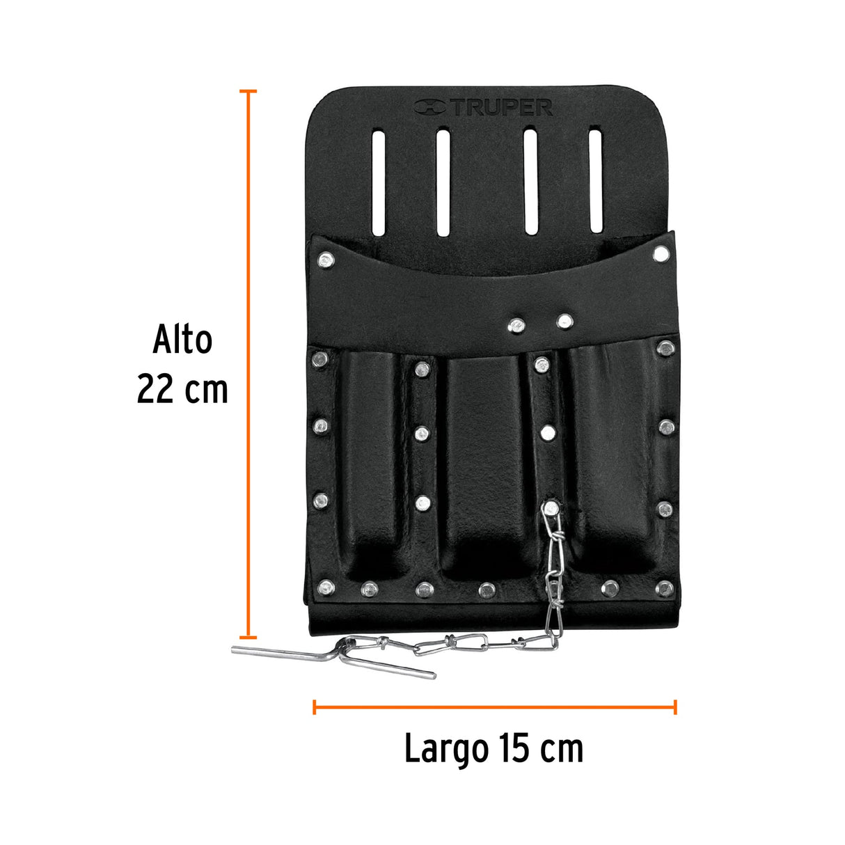 Porta Herramientas de Cuero con 11 Compartimentos, Truper