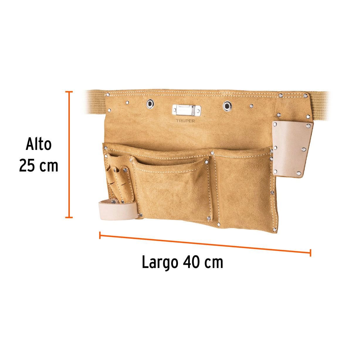 Porta Herramientas de Carnaza con 9 Compartimentos, Truper