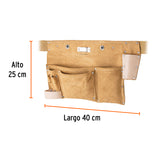Porta Herramientas de Carnaza con 9 Compartimentos, Truper