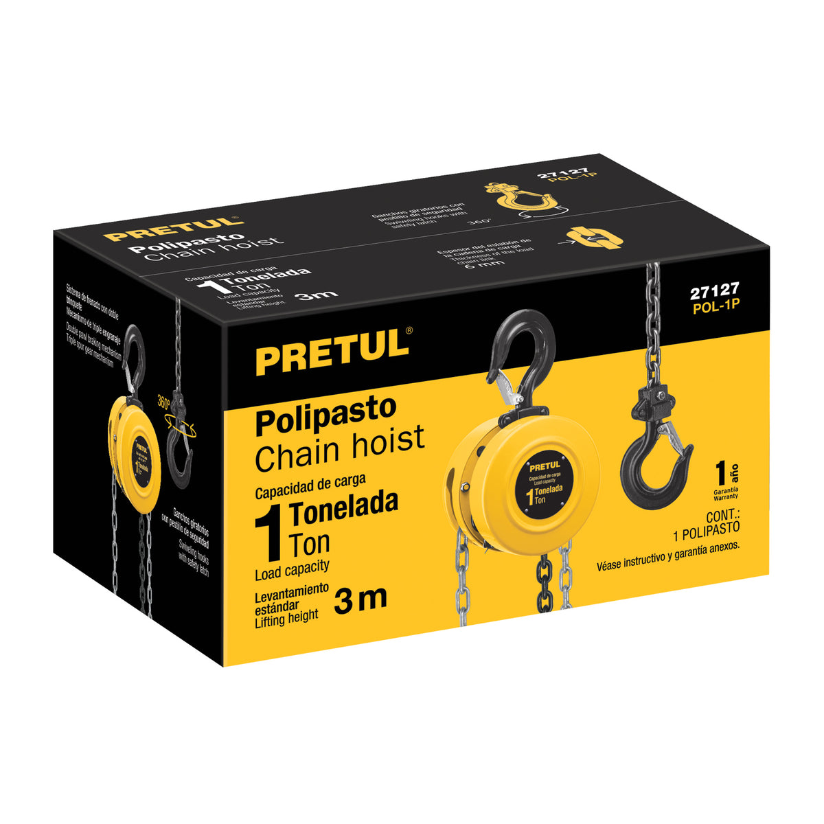 Polipasto de Cadena de 1 Ton, Pretul