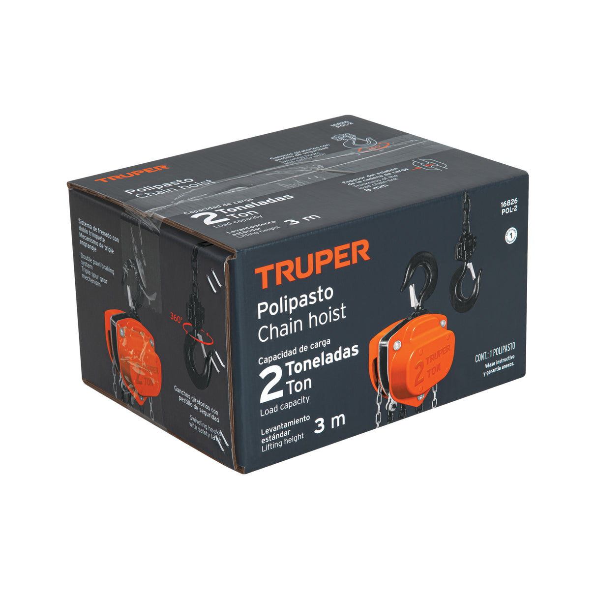Polipasto de Cadena de 2 Ton, Truper