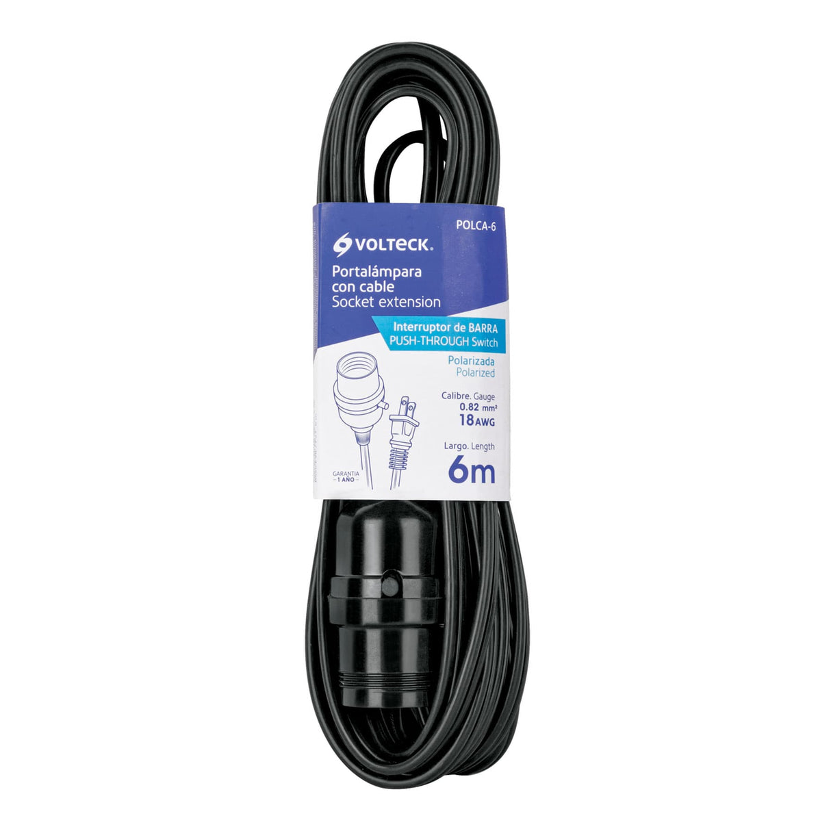 Portalámparas con Cable de 6 m, Volteck
