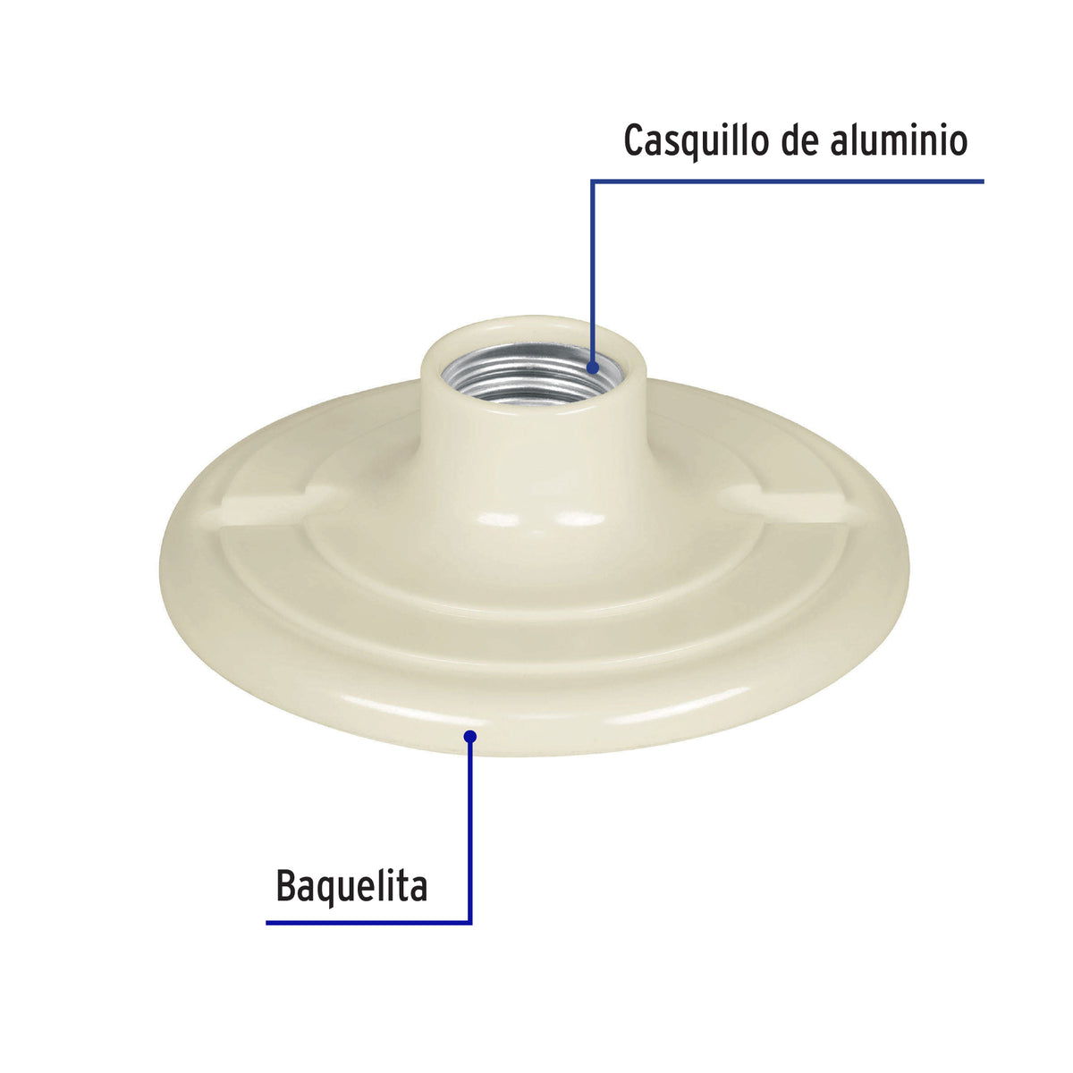 Portalámpara 4-1/2' de Baquelita, Volteck