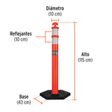 Poste Delimitador de 115 cm de Alto con Base y Reflejante