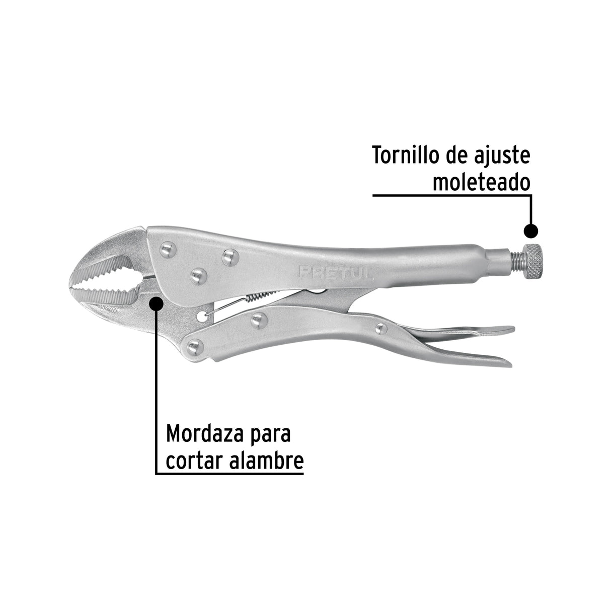 Pinza de Presión 10' Mordaza Recta, Pretul