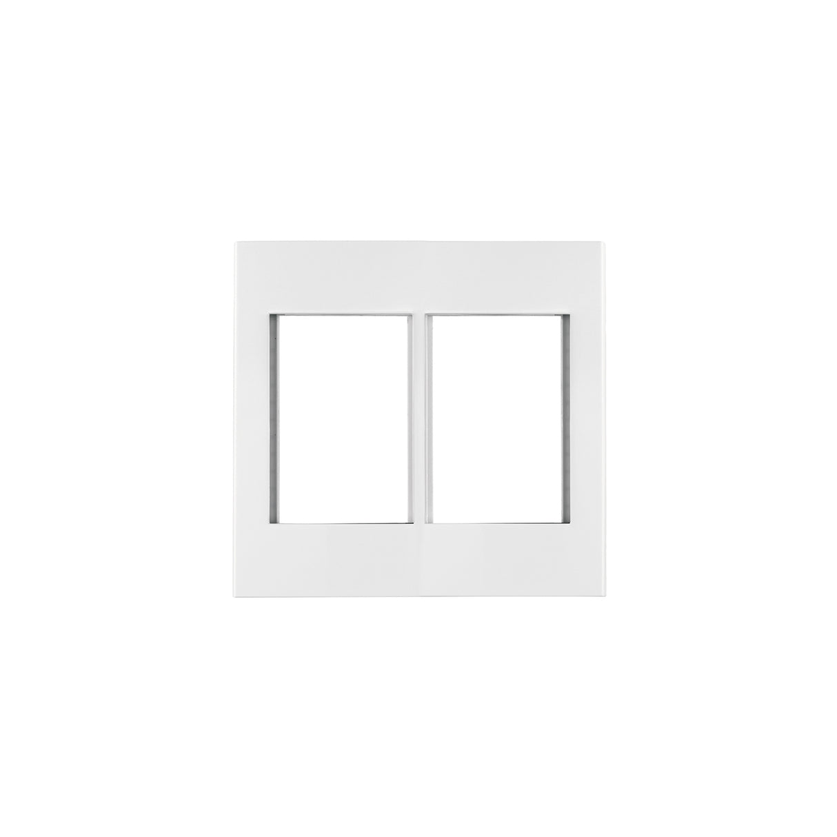 Placa 2 Ventanas, 6 Módulos, Línea Española, Color Blanco