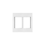 Placa 2 Ventanas, 6 Módulos, Línea Española, Color Blanco