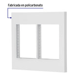 Placa 2 Ventanas, 6 Módulos, Línea Española, Color Blanco