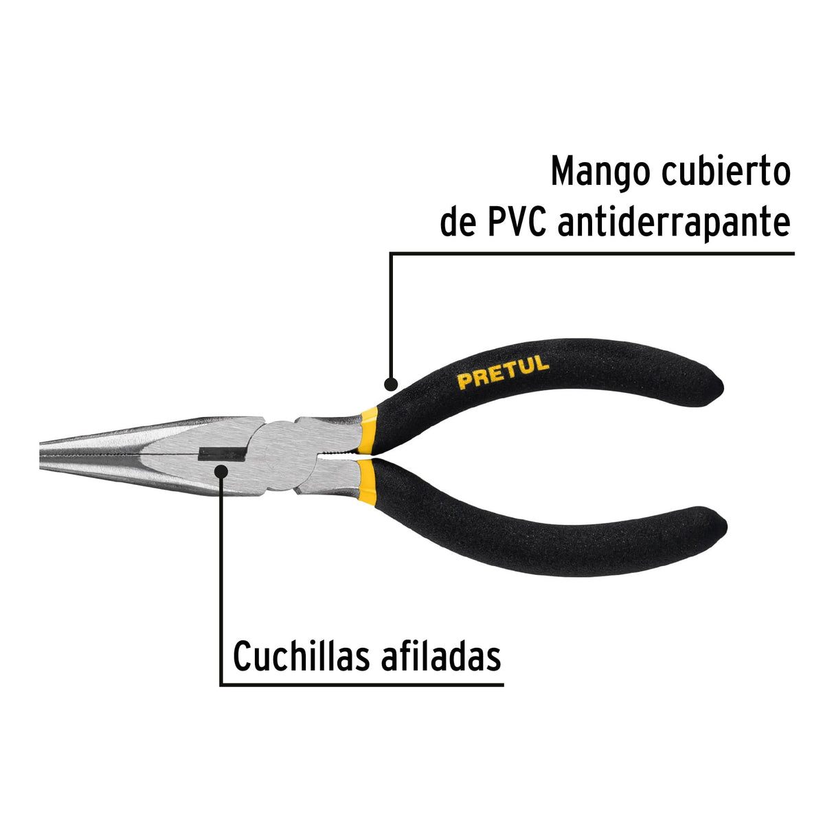 Pinza de Punta y Corte 6' Mango de PVC, Pretul