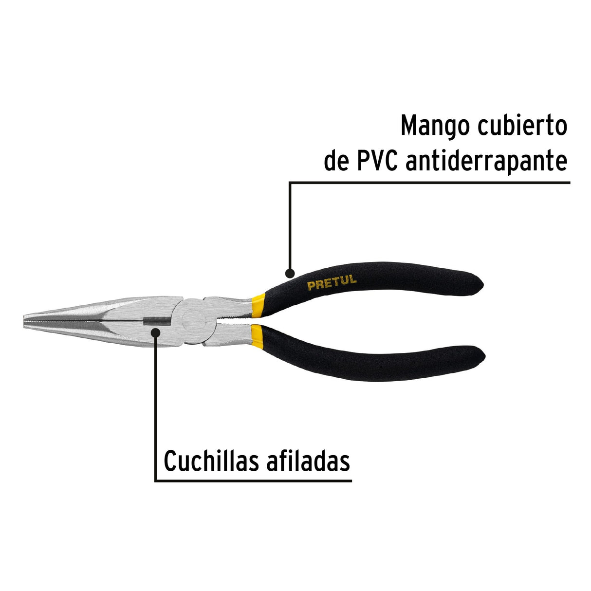 Pinza de Punta y Corte 8' Mango de PVC, Pretul