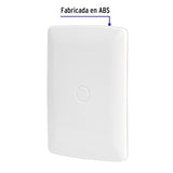 Placa de ABS, Ciega, Línea Italiana, Color Blanco, Volteck