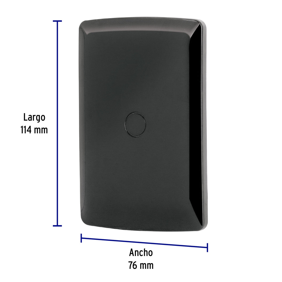 Placa Ciega, Italiana, Color Negro, Volteck