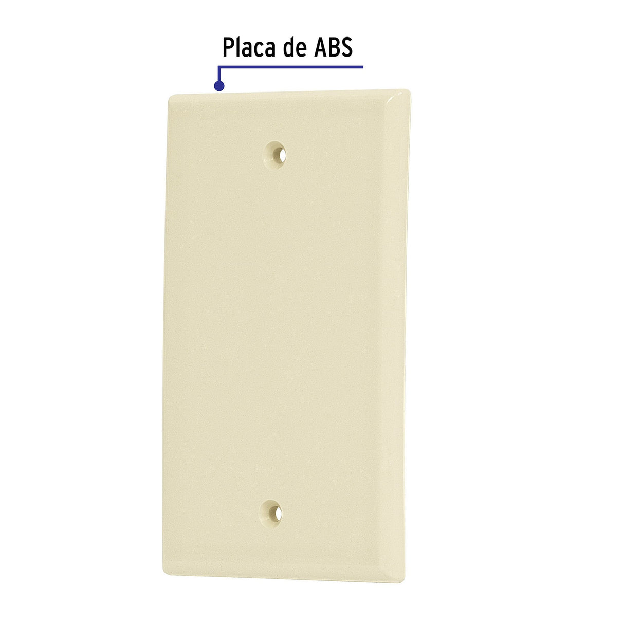 Placa de ABS Ciega, Standard, Marfil, Volteck