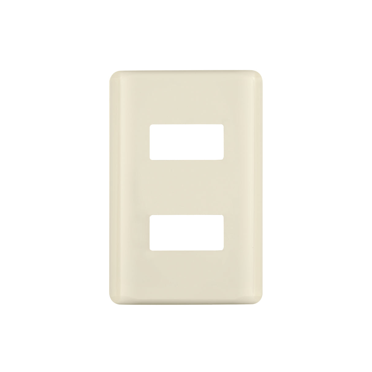 Placa 2 módulos, marfil, línea Volteck Basic