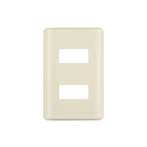 Placa 2 módulos, marfil, línea Volteck Basic