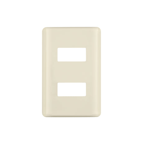 Placa 2 módulos, marfil, línea Volteck Basic