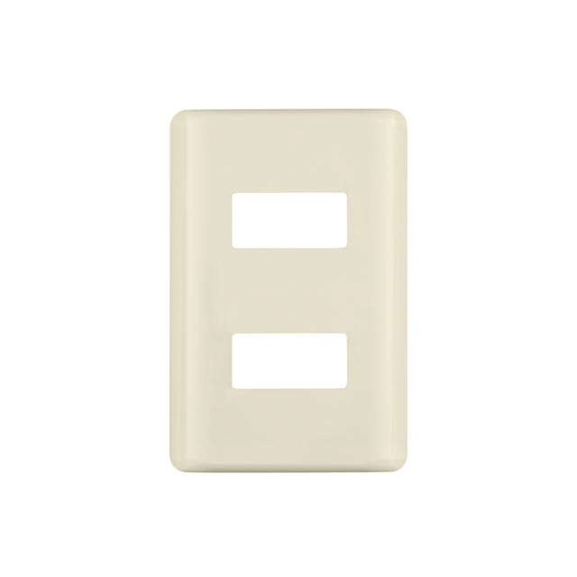 Placa 2 módulos, marfil, línea Volteck Basic
