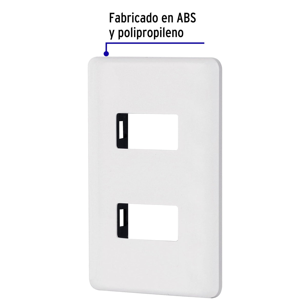 Placa 2 Módulos de ABS, Blanca, Volteck Basic