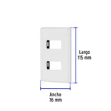 Placa 2 Módulos de ABS, Blanca, Volteck Basic