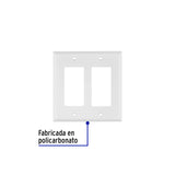 Placa 2 Ventanas, de Policarbonato, Línea Classic, Volteck