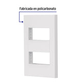Placa 2 Ventanas, 1 Módulo, Línea Española, Color Blanco
