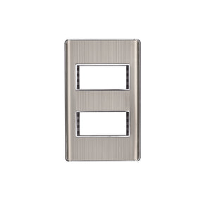 Placa de acero inox con 2 ventanas 1 módulo, línea Lisboa