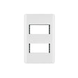 Placa blanca de 2 ventanas 1 módulo, línea Lisboa, Volteck