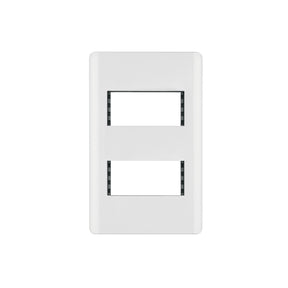 Placa blanca de 2 ventanas 1 módulo, línea Lisboa, Volteck