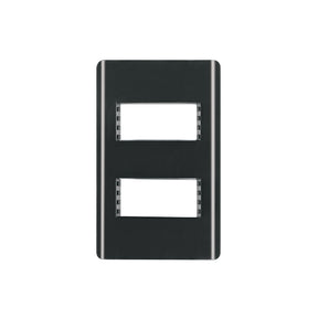 Placa negra de 2 ventanas 1 módulo, línea Lisboa, Volteck