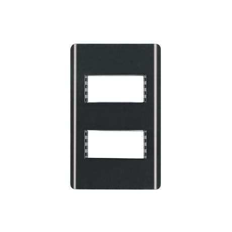 Placa negra de 2 ventanas 1 módulo, línea Lisboa, Volteck