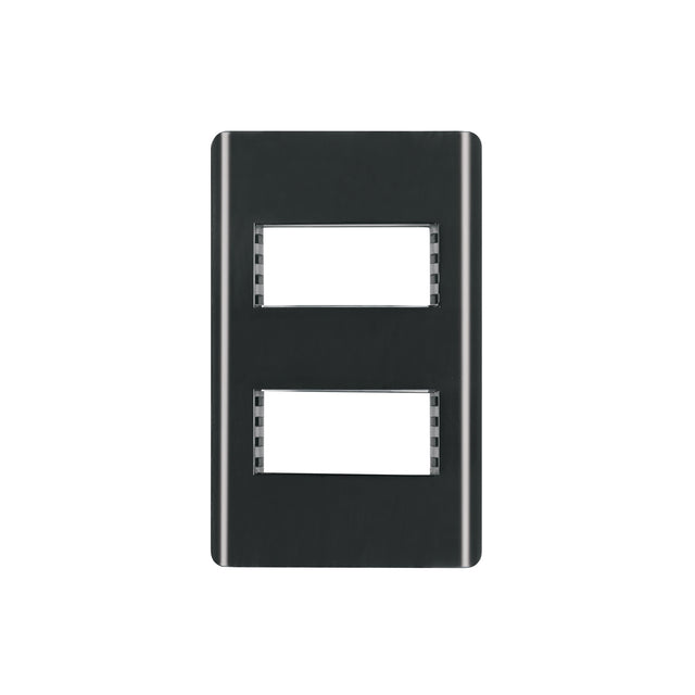 Placa negra de 2 ventanas 1 módulo, línea Lisboa, Volteck