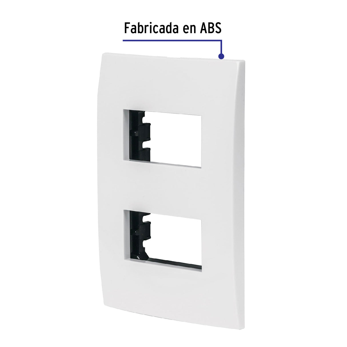 Placa 2 Módulos de ABS, Línea Oslo, Color Blanco, Volteck