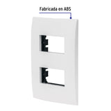 Placa 2 Módulos de ABS, Línea Oslo, Color Blanco, Volteck